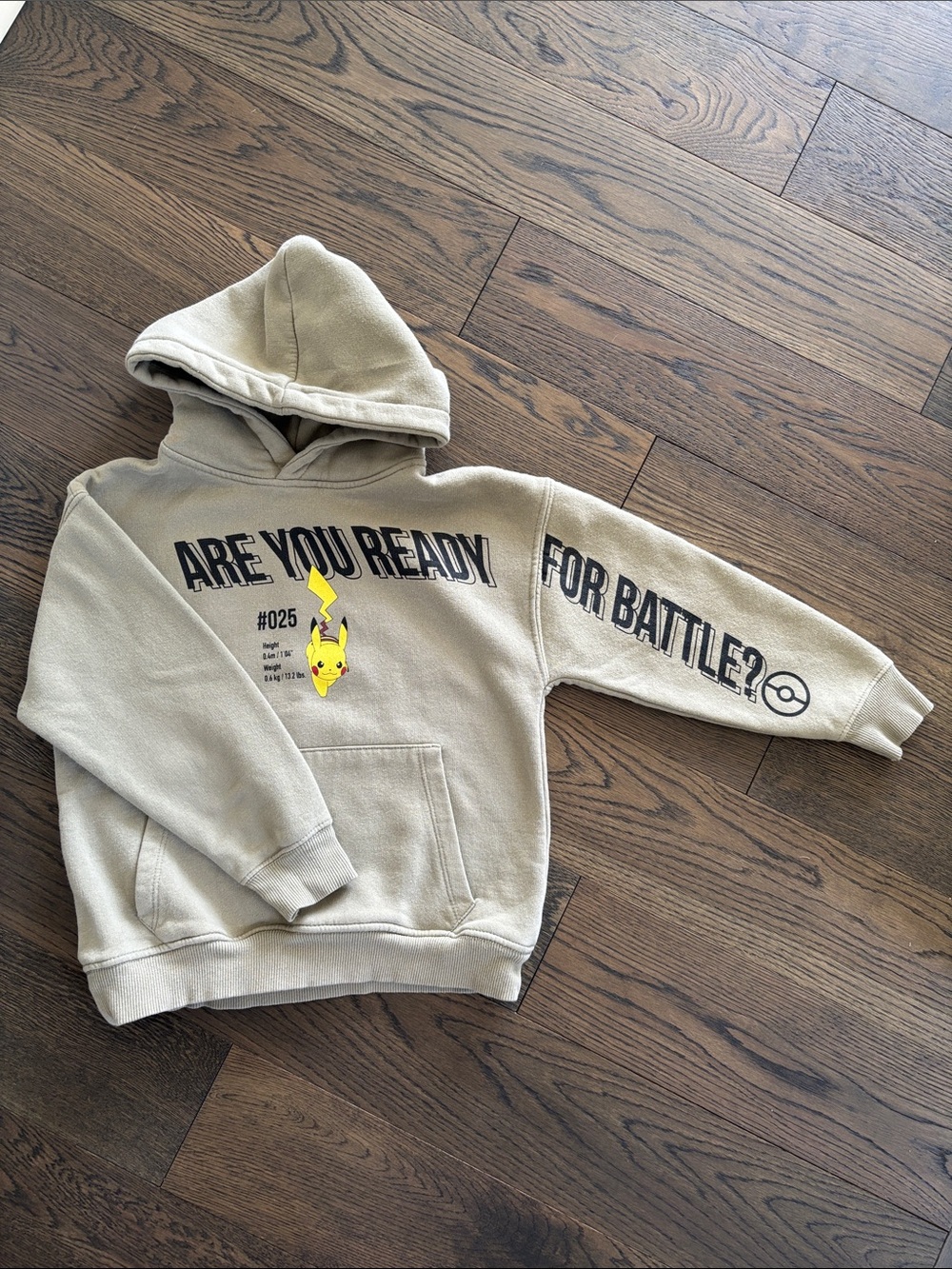 Zara Boys Beige Pikachu Hoodie - sz 8